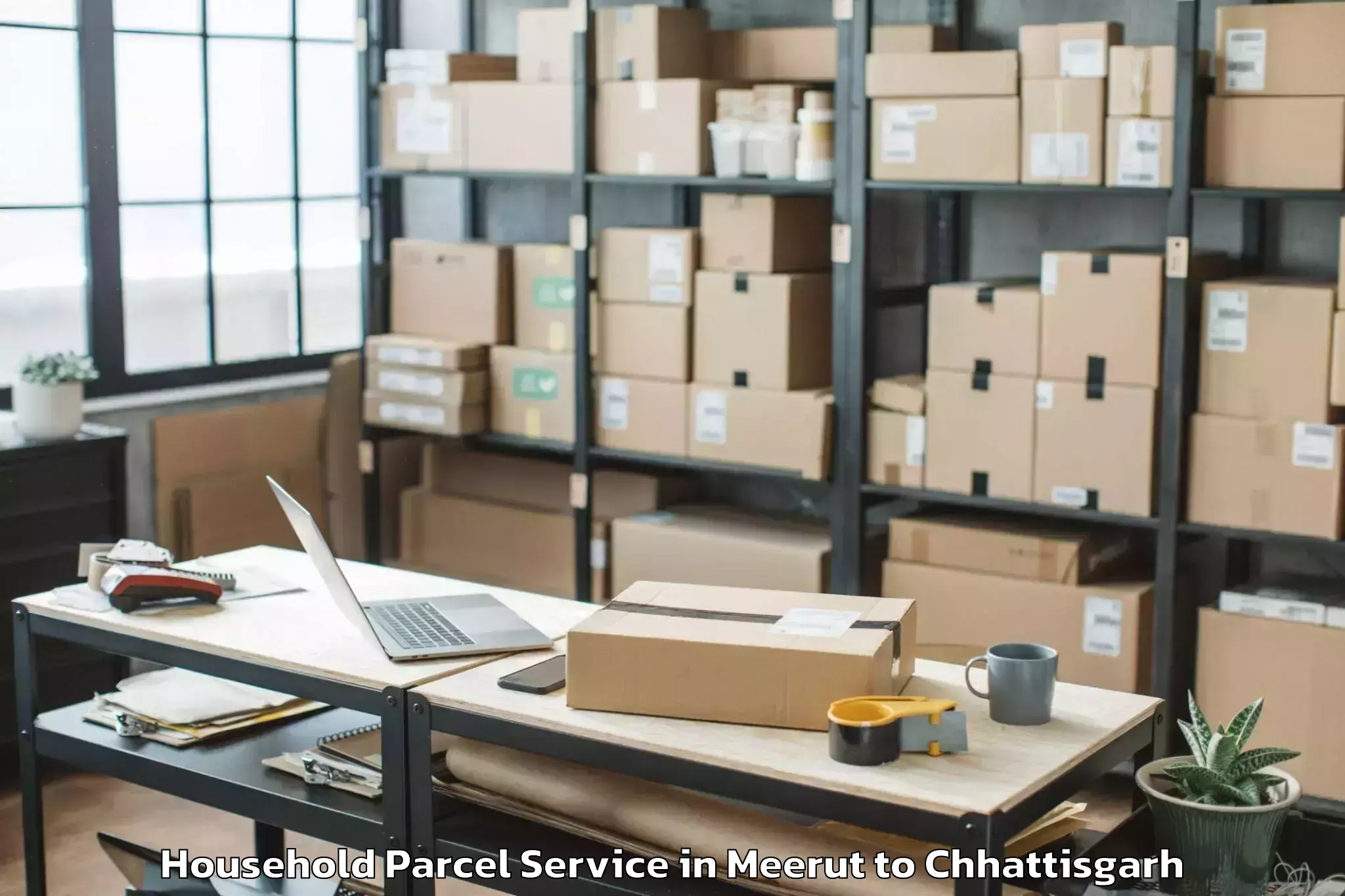 Book Meerut to Raipur Household Parcel Online